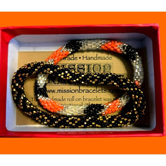 Handmade Fair Trade Beaded Bracelets By Mission Bracelets 2-Pieces - Picture 1 of 4